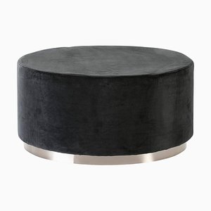 Pouf en Velours Noir par Thai Natura