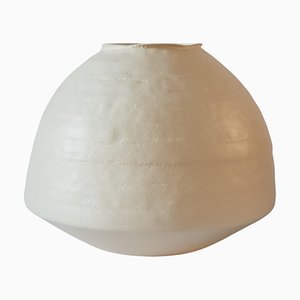 White Stoneware Psykter Vase by Elena Vasilantonaki