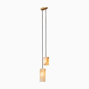 Maniko Fluta Double White Alabaster Pendant Lamp by Simone & Marcel