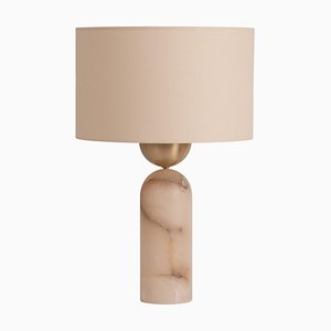 Lámpara de mesa Peona de alabastro en blanco de Simone & Marcel