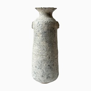 Vase Alavastron en Grès Blanc par Elena Vasilantonaki