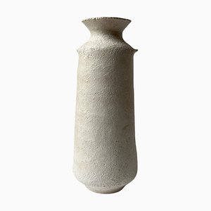 White Stoneware Alavastron Vase by Elena Vasilantonaki