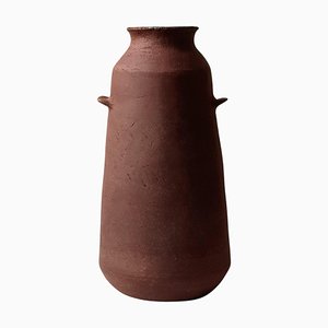 Red Stoneware Alavastron Vase by Elena Vasilantonaki