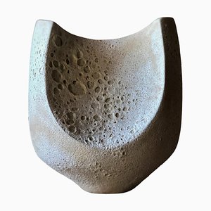 2 Facetted Vase with White Crackle Glaze by Sophie Vaidie