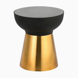 Metal and Black Granite Side Table by Thai Natura