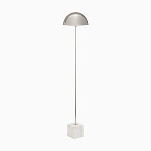 White Marble and Nickel Floor Lamp by Thai Natura
