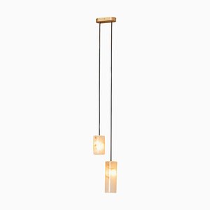 Maniko Pipo Double White Alabaster Pendant Lamp by Simone & Marcel