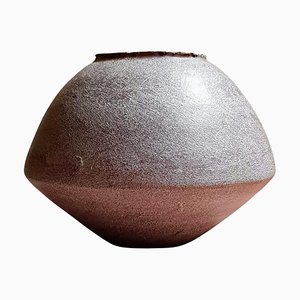 Red Stoneware Psykter Vase by Elena Vasilantonaki