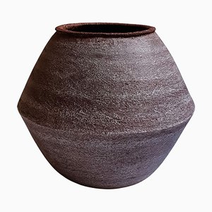 Vase Sfondyli I en Grès Rouge par Elena Vasilantonaki