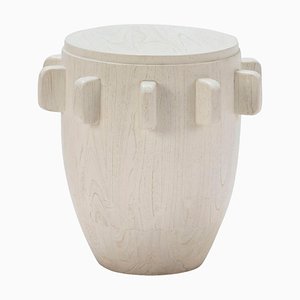 Tabouret en Bois de Suar Blanc par Thai Natura