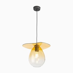 Amber Glass Ceiling Lamp by Thai Natura