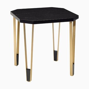 Ionic Square Nero Marquina Marble Side Table by InsidherLand