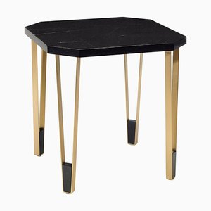 Table d'Appoint Ionic Carrée Nero Marquina en Marbre par InsidherLand