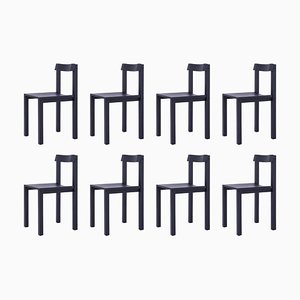 Tal Black Oak Chairs by Kann Design, Set of 8