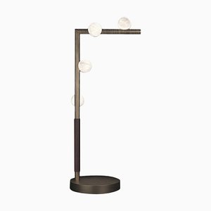 Lámpara de mesa Demetra de metal bruñido de Alabastro Italiano