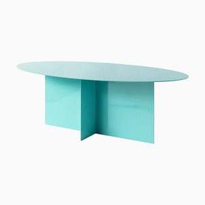Table Basse Across Oval Bleu Clair par Secondome Edizioni