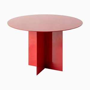 Mesa de centro grande redonda en rojo de Secondome Edizioni