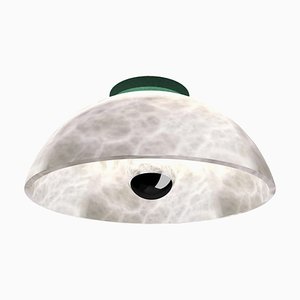 Lampada da soffitto Apollo Freedom in metallo verde di Alabastro Italiano