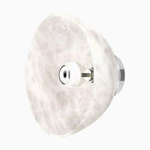 Apollo Shiny Silver Metal Wall Lamp by Alabastro Italiano