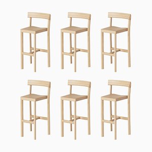 Chaises de Comptoir Galta 75 en Chêne de Kann Design, Set de 6