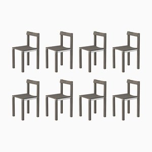 Tal Chairs in Grey Oak by Léonard Kadid for Kann Design, Set of 8