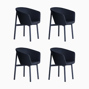 Black Residence Bridge Armchairs by Jean Couvreur for Kann Design, Set of 4