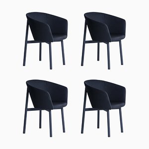 Fauteuils Bridge Residence Noirs par Jean Couvreur pour Kann Design, Set de 4