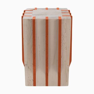 Orangefarbener Jeunesse Hocker von Secondome Edizioni und Studio F