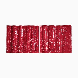 Modular Red Glass Mosaic Panels by Davide Medri, Set of 2