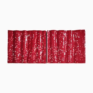 Modulare Rote Glasmosaikplatten von Davide Medri, 2er Set