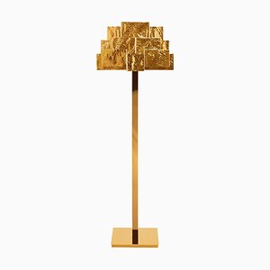 Inspiring Trees Floor Lamp in Hammered Gilt Brass by InsidherLand