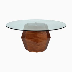 Rock Dining Table in Walnut and Glass by InsidherLand