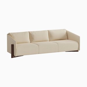 Cremefarbenes 4-Sitzer Sofa aus Holz von Kann Design