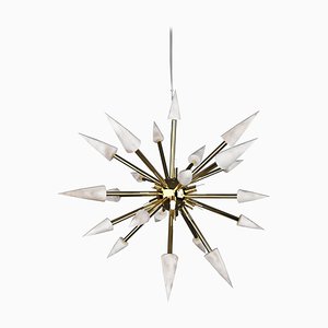 Perseo 50 Pendant Lamp in Gilt Metal by Alabastro Italian