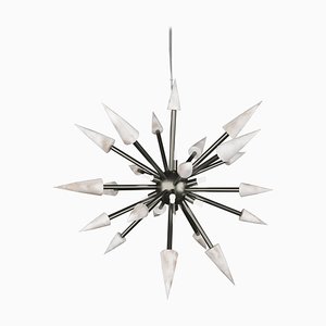Perseo 50 Pendant Lamp in Brushed Black Metal by Alabastro Italiano