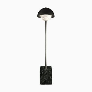 Apollo Stehlampe aus gebürstetem schwarzem Metall von Alabastro Italiano