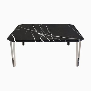Ionic Square Coffee Table in Nero Marquina Marble by InsidherLand