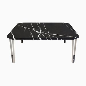 Tavolino da caffè quadrato in marmo nero Marquina di InsidherLand