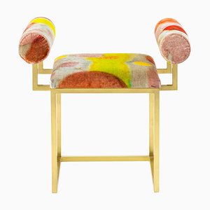 Awaiting H Stool in Printed Velvet by Coralla Maiuri and Giorgia Zanellato for Secondome Edizioni