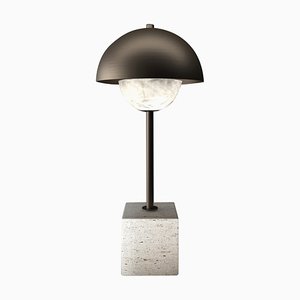 Apollo Table Lamp in Brushed Burnished Metal by Alabastro Italiano