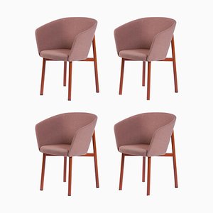 Dusty Pink Residence Bridge Armchairs by Jean Couvreur for Kann Design, Set of 4