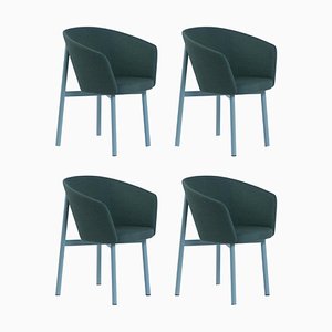 Green Residence Bridge Armchairs by Jean Couvreur for Kann Design, Set of 4