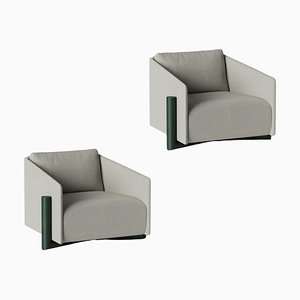 Fauteuils en Bois Gris par Kann Design, Set de 2