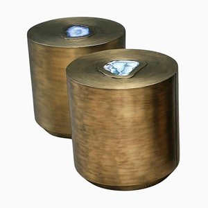 The Tubes Coffee Tables in Brass by Brutalist Be, Set of 2