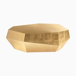 Tavolino da caffè basso Three Rocks in foglia d'oro di InsidherLand