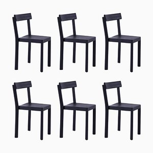 Chaises Galta en Chêne Noir par Kann Design, Set de 6