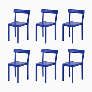 Chaises Galta en Chêne Bleu par Kann Design, Set de 6