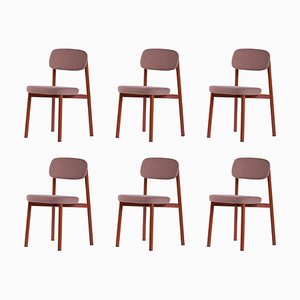 Chaises Residence Rose Poudré par Jean Couvreur pour Kann Design, Set de 6