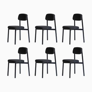 Black Residence Chairs by Jean Couvreur for Kann Design, Set of 6