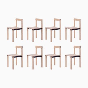 Chaises Tal en Frêne par Léonard Kadid pour Kann Design, Set de 8